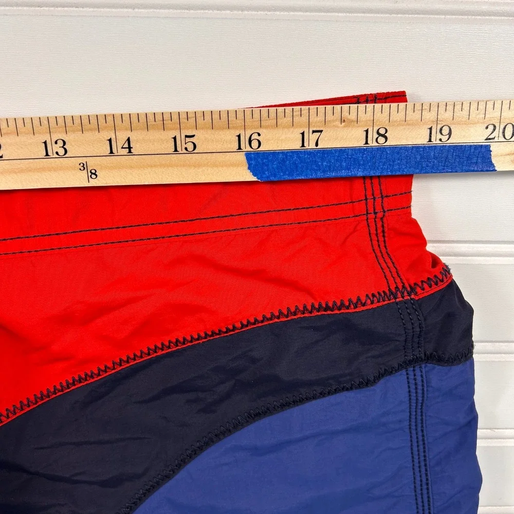 Nautica Colorblock Lined Swim Trunks Mens XL Red Navy Blue Quick Dry Mesh T14600